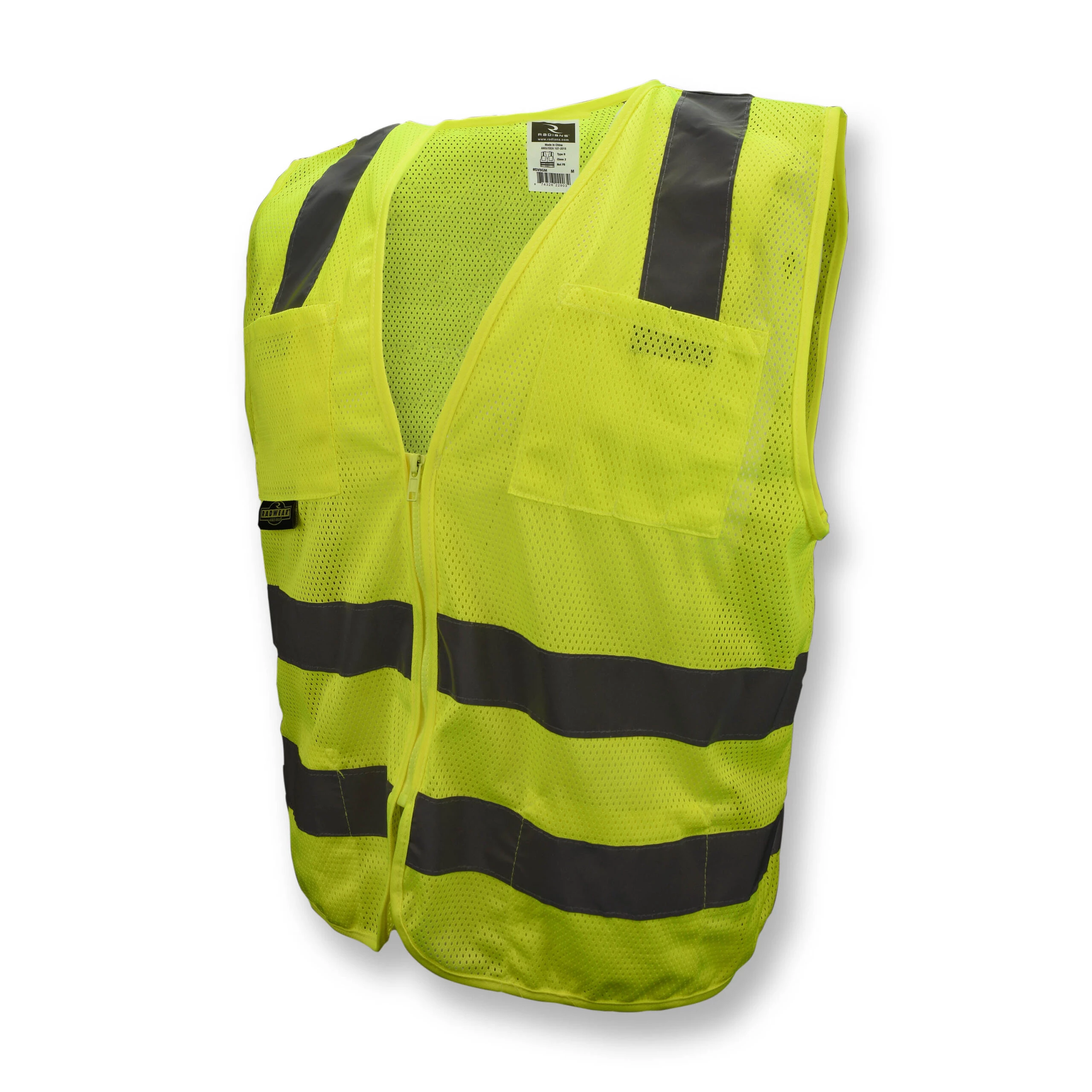 Standard Type R Class 2 Mesh Safety Vest - Green, #SV8GM-Logo (Logo Included)