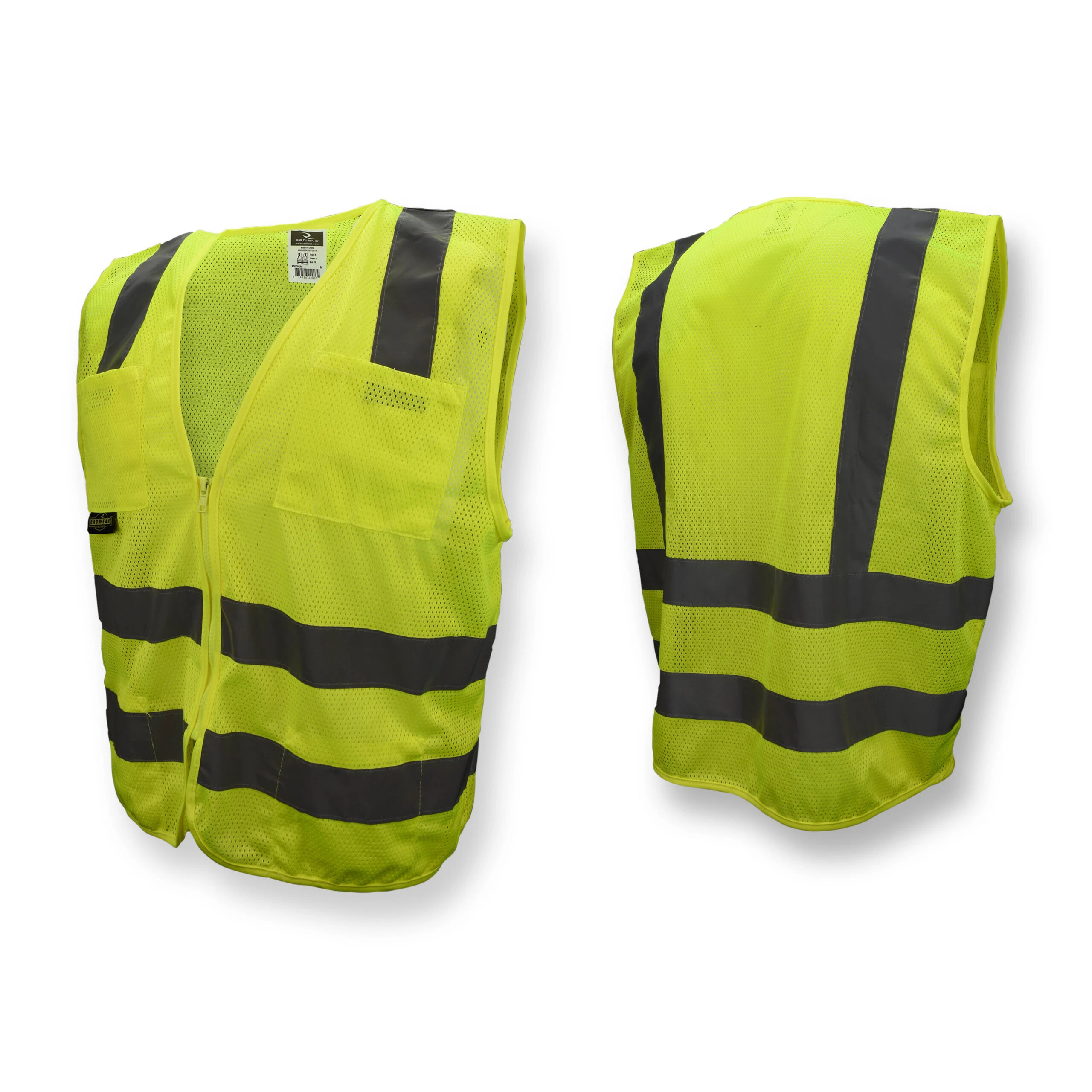 Standard Type R Class 2 Mesh Safety Vest - Green, #SV8GM-Logo (Logo Included) - Image 4