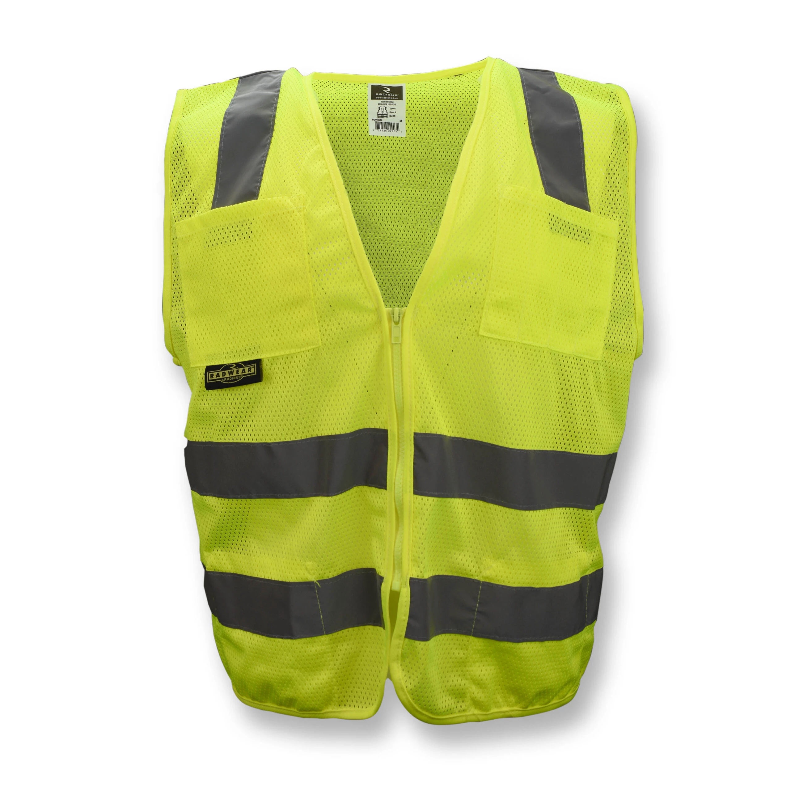 Standard Type R Class 2 Mesh Safety Vest - Green, #SV8GM-Logo (Logo Included) - Image 3