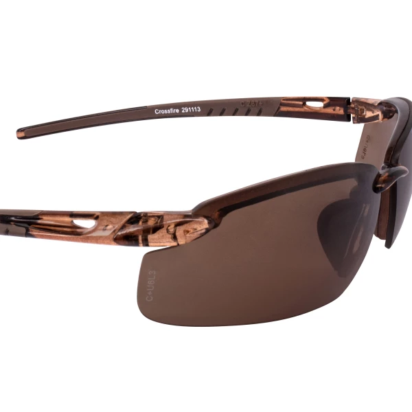 ES4 Premium Safety Eyewear - Crystal Brown Frame - HD Brown Flash Mirror Lens, MOQ 12 #211125 - Image 8