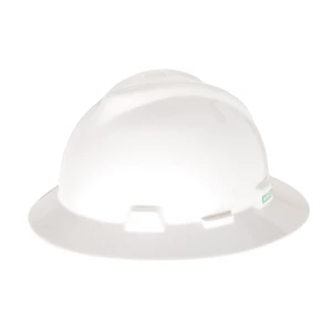 V-Gard Slotted Full-Brim Hat, White, w/Fas-Trac III Suspension, #475369