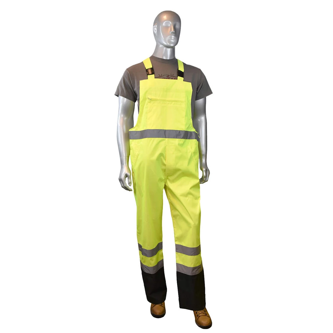 RW30-ES1Y General Purpose Rain Bib Pants - Hi-Vis Green