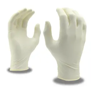 Disposable, Industrial, Latex, Powder Free, 4.5 mil, White, 1 BX: #4015