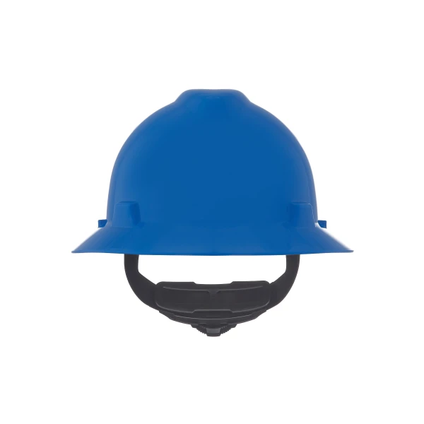 V-Gard Slotted Full-Brim Hat, Blue,, w/Fas-Trac III Suspension, #475368-Logo (Logo Included)
