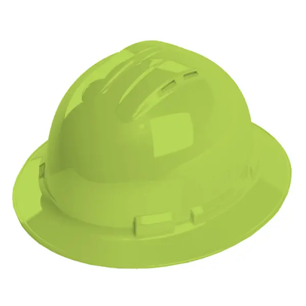 Pinlock, 4-Point, Vented, Duo Safety™, Hard Hat, Full Brim, Hi-Vis Green, 1/EA: #H34R6V-Logo (Logo Included)