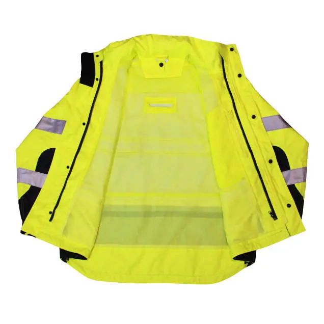 Heavy Duty Rip Stop Waterproof Rain Jacket - Hi-Vis Green, #RW32-3Z1Y - Image 4