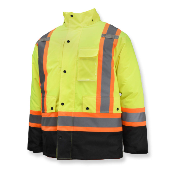SJ610B Weatherproof Parka with Zip-Out Reversible Bomber Jacket - Green #SJ610B-3ZGS