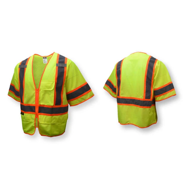 Type R Class 3 Multipurpose Mesh Surveyor Vest - Green, #SV272-3ZGM-Logo (Logo Included) - Image 2