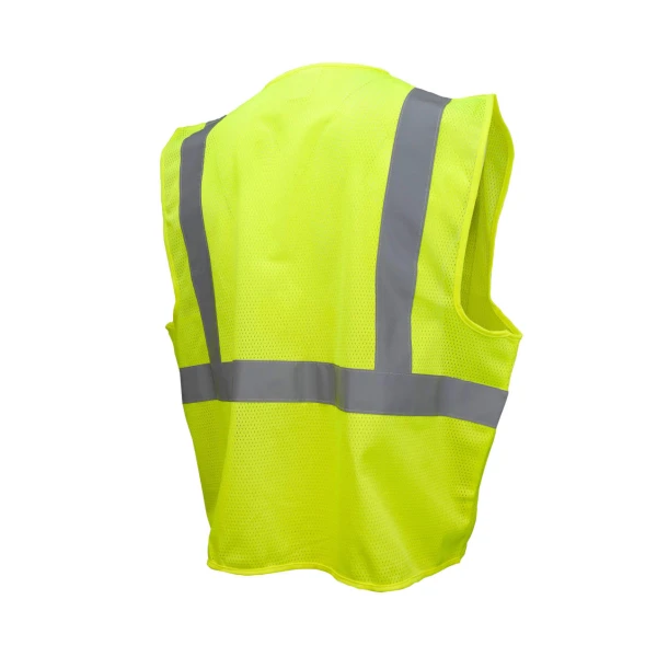 Economy Type R Class 2 Mesh Safety Vest with Zipper - Green, #SV2ZGM - Image 3