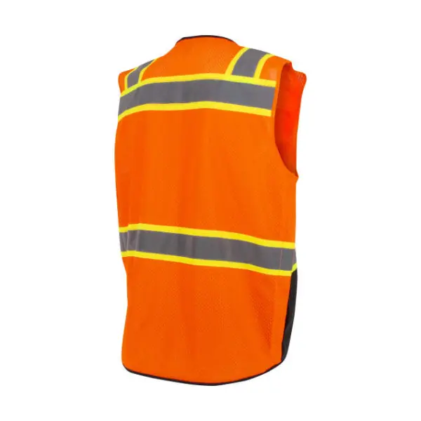Two-Toned Color-Blocked Vest - Hi-Vis Green & Hi-Vis Orange, #SV51B-2Z - Image 6