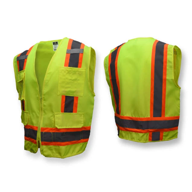 Type R Class 2 Surveyor Heavy Duty Solid Twill Safety Vest - Green, #SV62-2ZGT-Logo (Logo Included) - Image 2