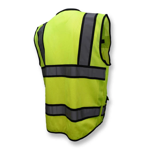 Type R Class 2 Heavy Duty Mesh Surveyor with Zipper - Green, #SV65-2ZGM-Logo (Logo Included) - Image 3