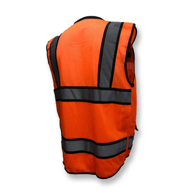 Type R Class 2 Heavy Duty Mesh Surveyor with Zipper - Orange, #SV65-2ZOM-Logo (Logo Included) - Image 2