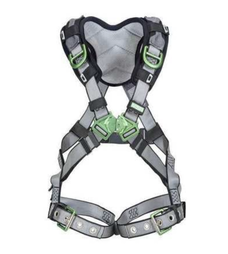 V-FIT Construction Harness, Super Extra Large, Back, Chest & Hip D-Rings, Tongue Buckle Leg Straps, Shoulder Padding, 1/EA #10195143