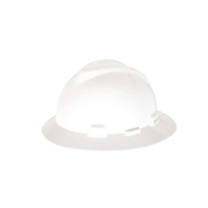 V-Gard Slotted Full-Brim Hat, White, w/1-Touch Suspension, 1/EA #10058321