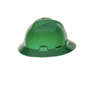 V-Gard Slotted Full-Brim Hat, Green, w/1-Touch Suspension, 1/EA #10058323