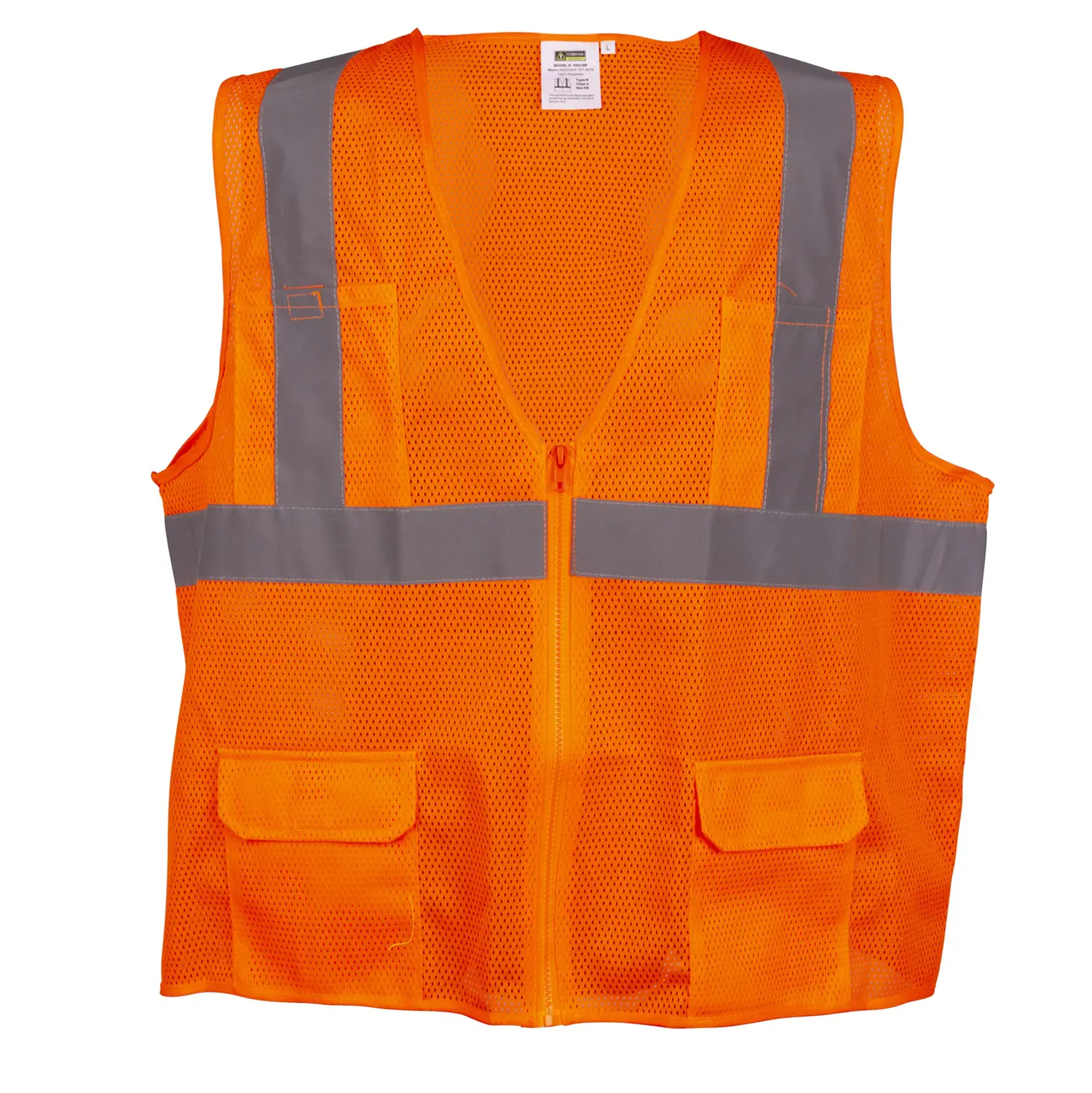 Surveyors Safety Vest, COR-BRITE®, Type R, Class 2: #VS270P-Logo (Logo Included)
