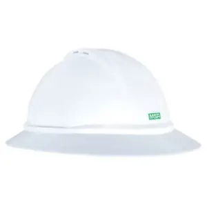 V-Gard 500 Hat, White Vented, 6-Point Fas-Trac III, #10167950-Logo (Logo Included)