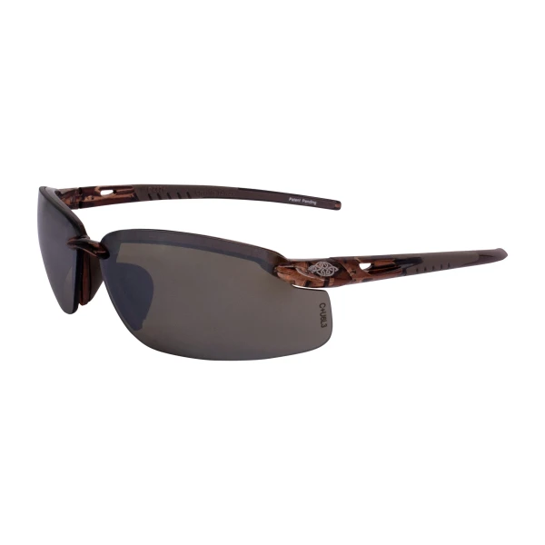 ES5 Premium Safety Eyewear - Crystal Brown Frame - HD Brown Flash Mirror Lens, MOQ 12 #29117 - Image 5