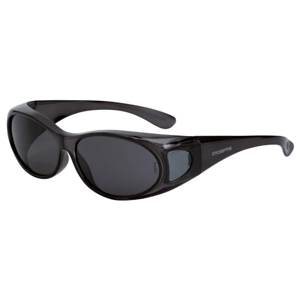 OG3 Over the Glass Safety Eyewear - Crystal Black Frame - Smoke Lens, MOQ 12 #3113