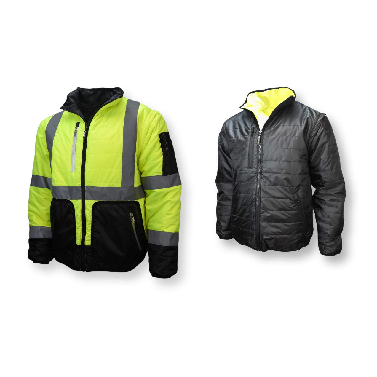 SJ510 Quilted Reversible Four-in-One Jacket with Zip-Off Sleeves, #SJ510-3ZGS - Image 4
