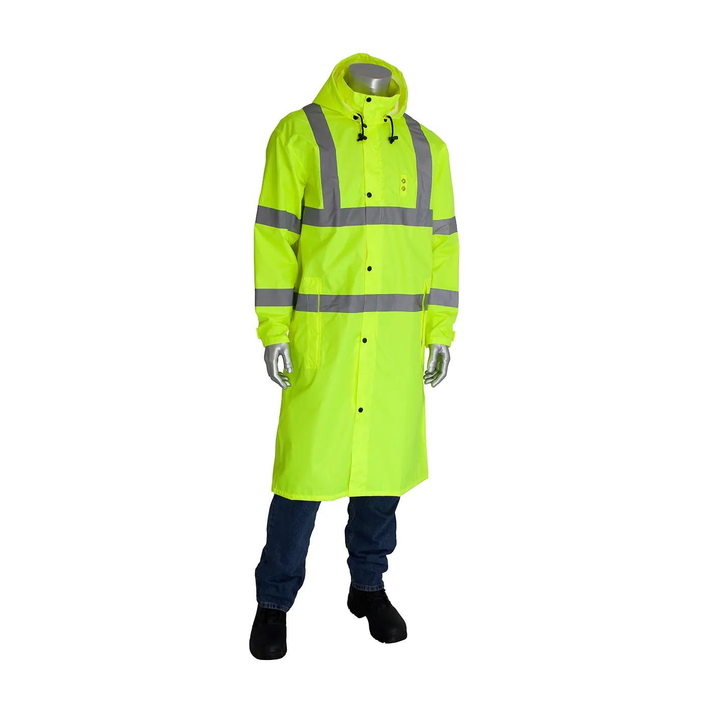 Viz™ ANSI Type R Class 3 Value All Purpose 48" Raincoat, Hi-Vis Yellow #353-1048-LY - Image 2