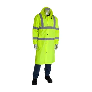 Viz™ ANSI Type R Class 3 Value All Purpose 48" Raincoat, Hi-Vis Yellow #353-1048-LY