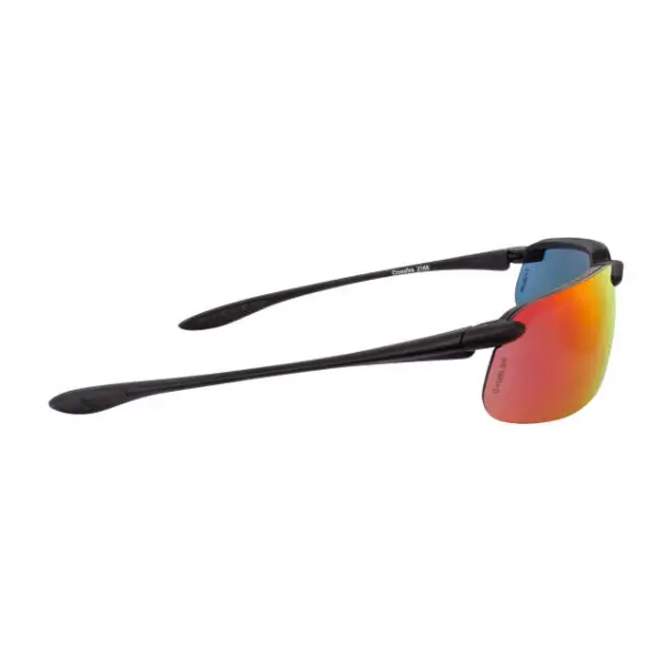 ES4 Premium Safety Eyewear - Matte Black Frame - HD Red Mirror Lens, MOQ 12 #2169 - Image 3