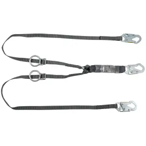 V-Series Standard twin-leg adjustable energy absorbing lanyard, Tie-back, 6', 36C snaphook, #10193129
