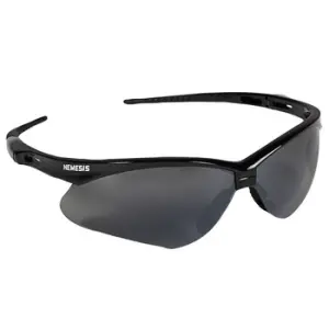Nemesis Safety Glass, Grey Lens, Black Frame, 1/EA #25688-Logo (Logo Included)