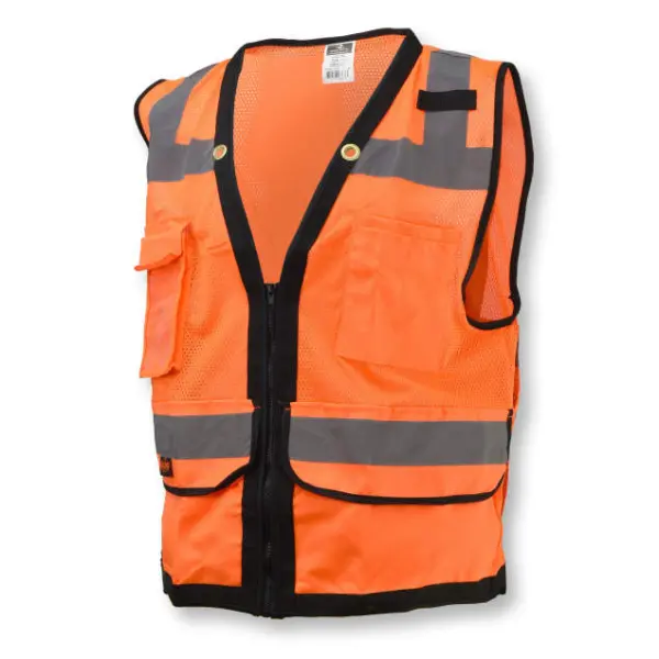 Type R Class 2 Heavy Duty Mesh/Solid Surveyor Safety Vest , 1EA #SV59Z-2 - Image 4
