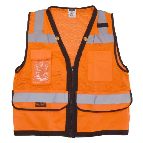 Type R Class 2 Heavy Duty Mesh/Solid Surveyor Safety Vest , 1EA #SV59Z-2 - Image 6