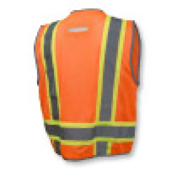 Type R Class 2 Heavy Duty Two Tone Mesh Surveyor Vest with Solid Pockets , 1EA #SV6H - Image 5