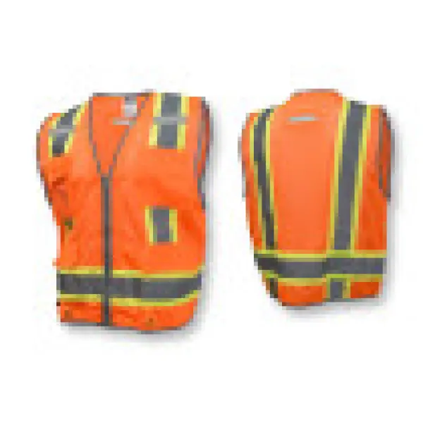Type R Class 2 Heavy Duty Two Tone Mesh Surveyor Vest with Solid Pockets , 1EA #SV6H - Image 4