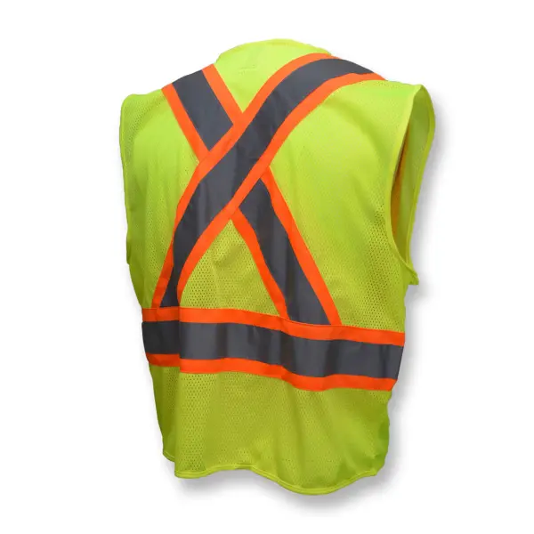Economy Mesh X-Back Type R Class 2 Safety Vest with Two-Tone Trim #SV22X-2ZGM - Image 3
