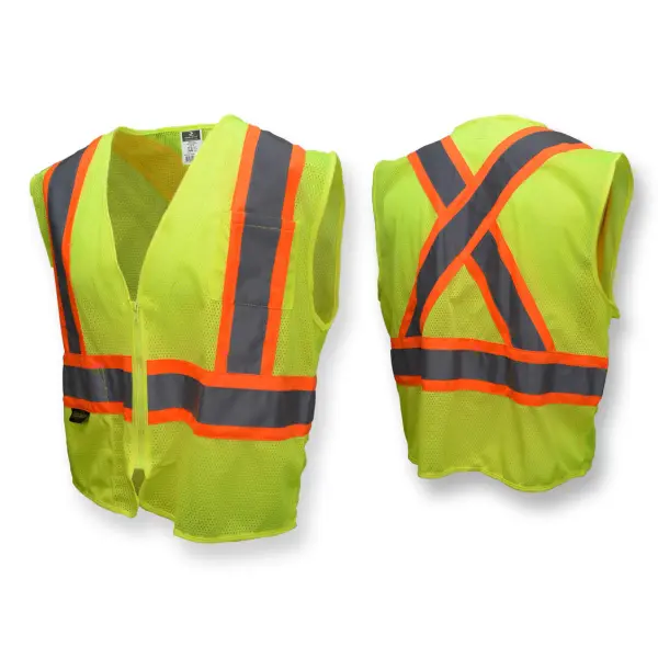 Economy Mesh X-Back Type R Class 2 Safety Vest with Two-Tone Trim #SV22X-2ZGM - Image 2