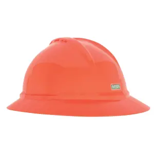 V-Gard 500 Hat, Hi-Viz Orange Vented, 4-Point Fas-Trac III, 1/EA, #10167921