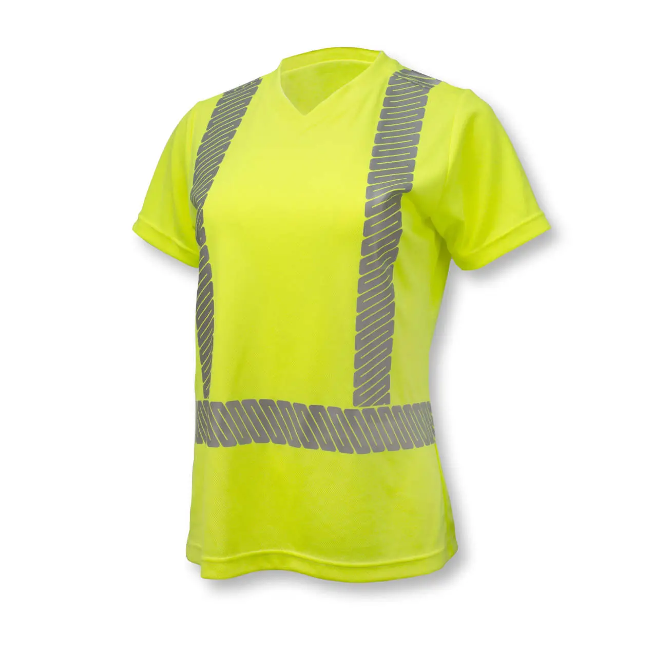 ST11W Class 2 High Visibility Women's Safety T-Shirt with Max-Dri™, 1/EA, #ST11W-2PGS-Logo (Logo Included)