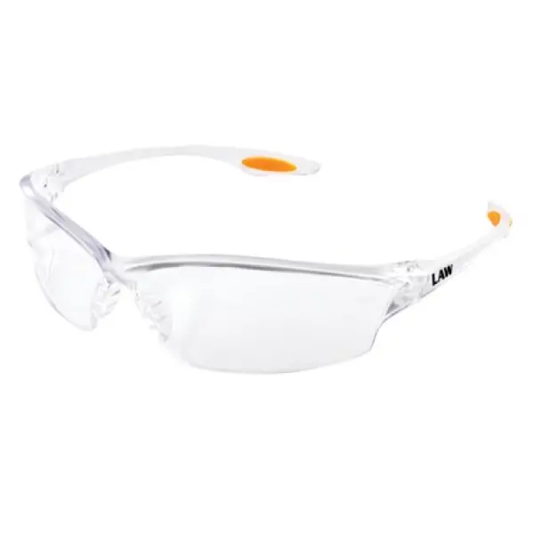 Law® LW2 Series Clear Safety Glasses with Clear Lens Soft Secure TPR Nose Piece and Temple Inserts, MOQ 12 #LW210