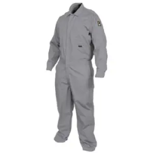 MCR Safety FR Gear Flame Resistant (FR) Coveralls Gray 100% Cotton Material Long Sleeve Contractor Coveralls (1/EA) #CCMG-Logo (Logo Included)