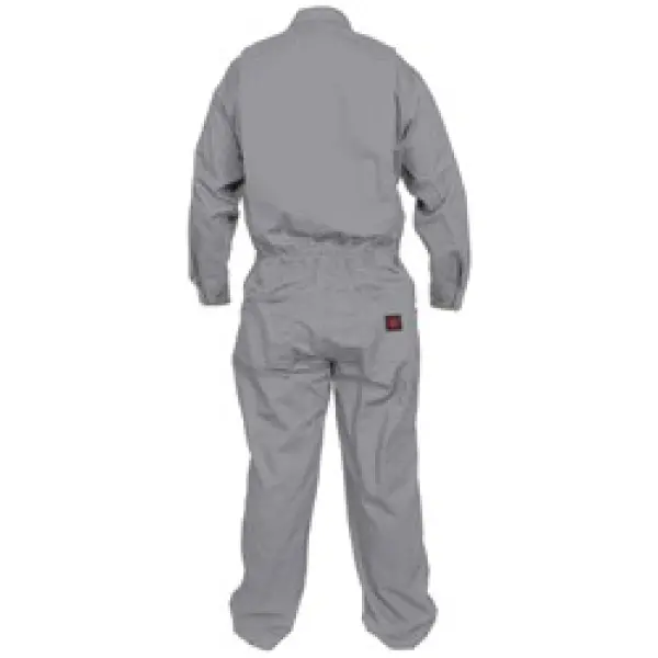 MCR Safety FR Gear Flame Resistant (FR) Coveralls Gray 100% Cotton Material Long Sleeve Contractor Coveralls (1/EA) #CCMG-Logo (Logo Included) - Image 2
