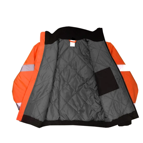 SJ11QB Class3 High Visibility Weatherproof Bomber Jacket with Quilted Built-in Liner, 1/EA #SJ11QB - Image 7
