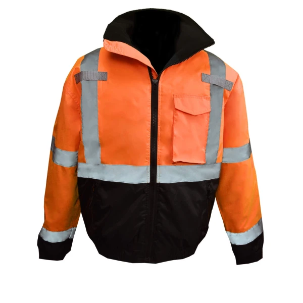 SJ11QB Class3 High Visibility Weatherproof Bomber Jacket with Quilted Built-in Liner, 1/EA #SJ11QB - Image 8