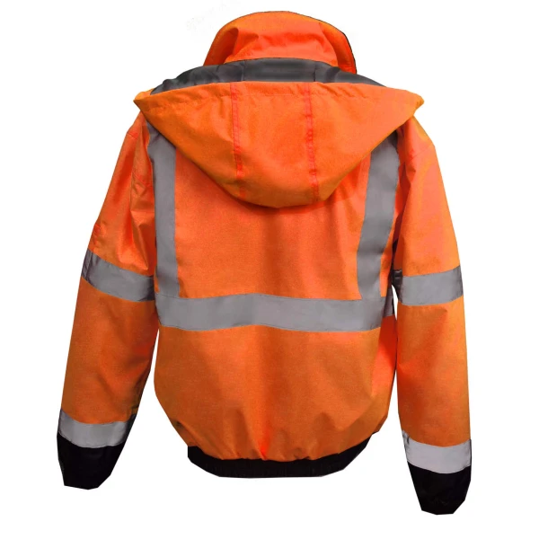 SJ11QB Class3 High Visibility Weatherproof Bomber Jacket with Quilted Built-in Liner, 1/EA #SJ11QB - Image 6