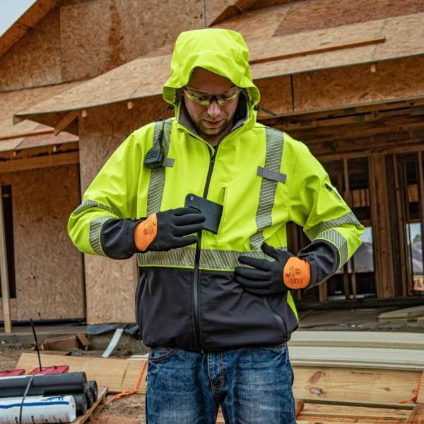 Type R Class 3 Softshell Ripstop Jacket - Hi-Vis Green #SJ322B-3ZGS-Logo (Logo Included) - Image 4