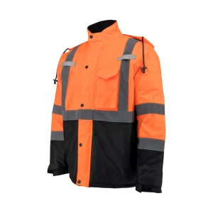 Class 3 Economy Parka with Quilted Lining - Hi-Vis Orange / Black #SJ411QB-3ZOS