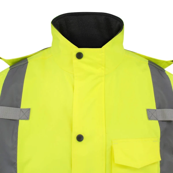 Class 3 Economy Parka with Quilted Lining - Hi-Vis Green / Black #SJ411QB-3ZGS-Logo (Logo Included) - Image 4