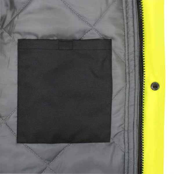 Class 3 Economy Parka with Quilted Lining - Hi-Vis Green / Black #SJ411QB-3ZGS-Logo (Logo Included) - Image 8