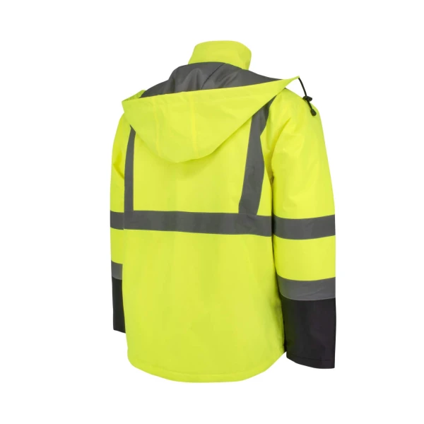 Class 3 Economy Parka with Quilted Lining - Hi-Vis Green / Black #SJ411QB-3ZGS-Logo (Logo Included) - Image 10