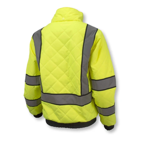 Women's Class 3 Quilted Bomber Jacket - Green/ Orange #SJ930-3-Logo (Logo Included) - Image 5